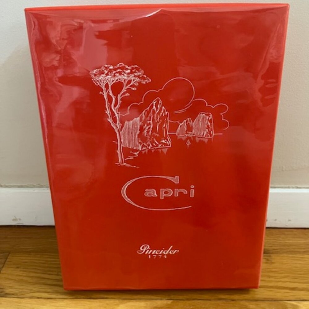 Pineider Capri Red Stationery Set 50 Sheets/48 Envelopes Made in Italy